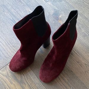 Rag and Bone Maroon Velvet Booties